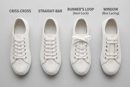 Comparison of criss-cross, straight-bar, runner's loop, and window lacing