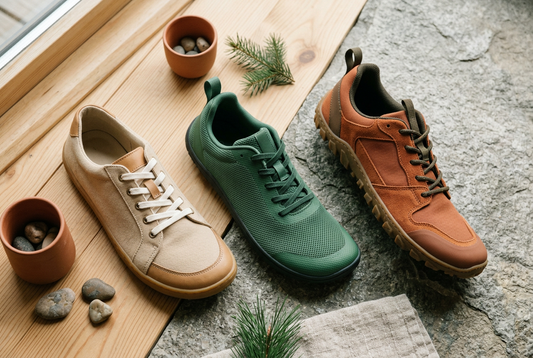 Different shoe styles with roomy toe box shapes for everyday wear and outdoor activities